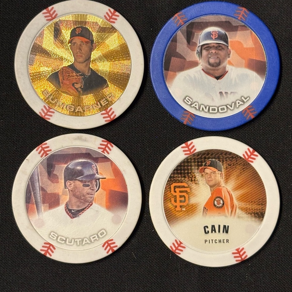 MLB San Francisco Giants trading chips (4) collectible baseball memorabilia